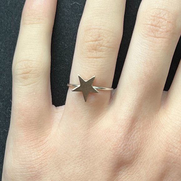 925 Sterling Silver & 14K Gold Filled STAR Ring size 5 - Picture 3 of 14